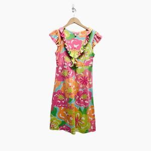 Lilly Pulitzer Clare Silk Jersey‎ Ruffle Dress Size XS